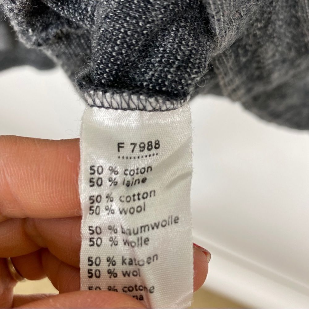 Lacoste Grey Striped Long Sleeve Turtleneck Top - Picture 8 of 8